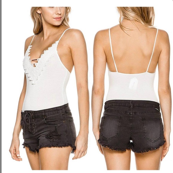 NWT Free People Gia Bodysuit Ivory Size L - Picture 3 of 4